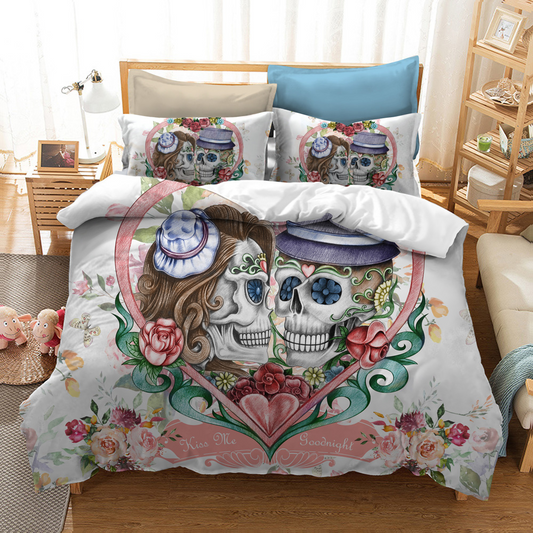 3D sugar skull bedding set PL17062007-Bedding-PL8386-Twin-Vibe Cosy™