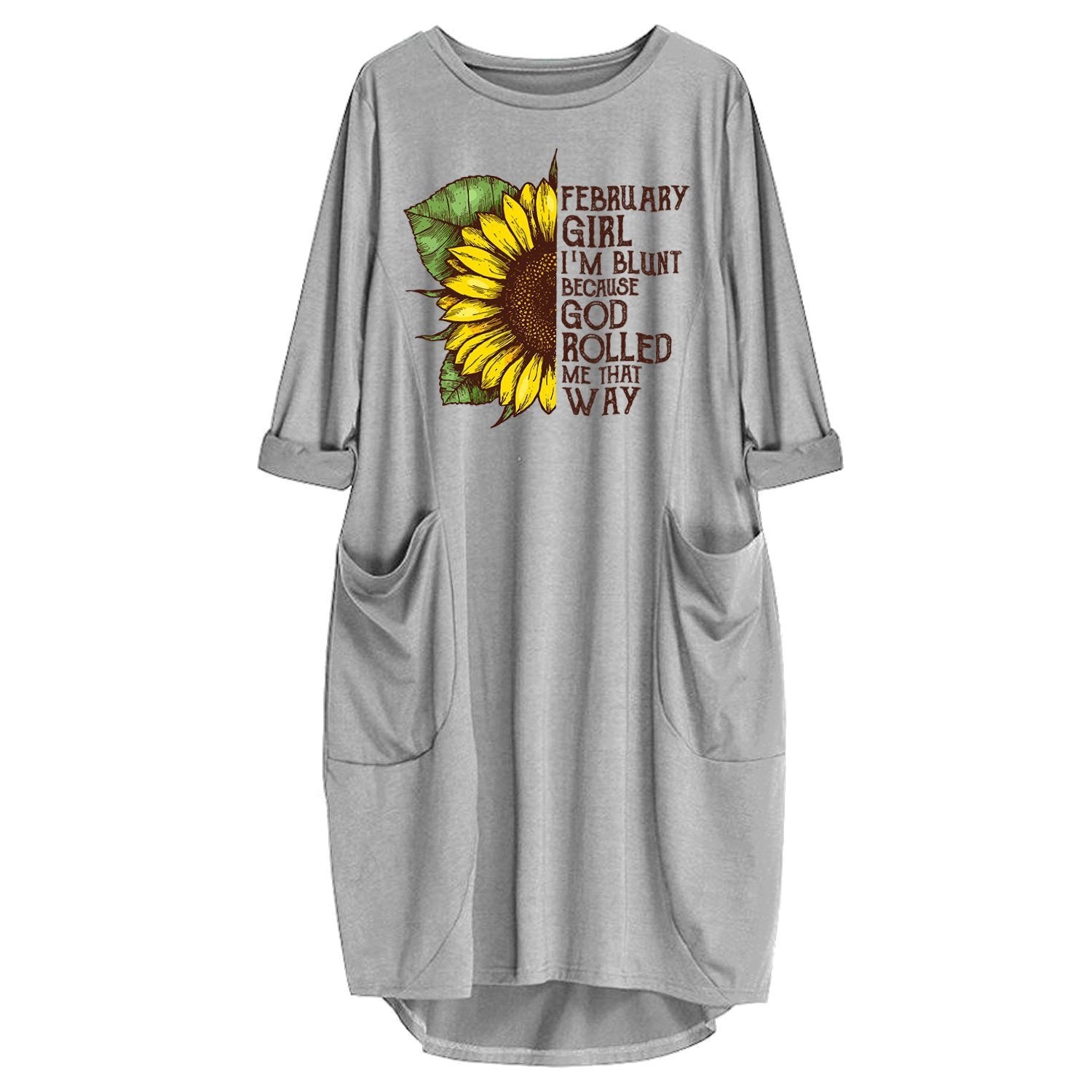 February Girl Im Blunt Because God Rolled Me That Way Dress-Apparel-GP Art-Dress-S-Vibe Cosy™