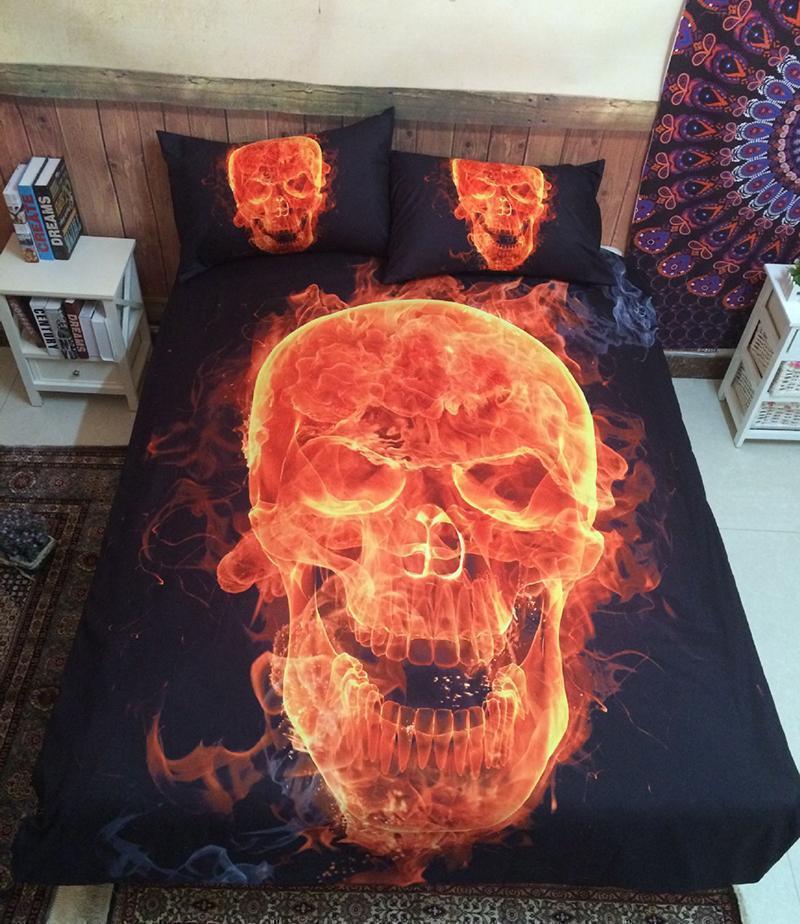 Fire Skull Bedding set-Bedding Set-6teenth Outlet-Twin-Vibe Cosy™