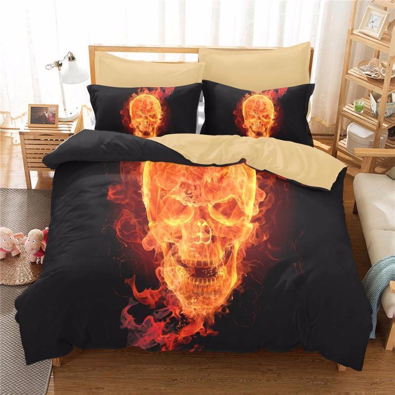 Fire Skull Bedding set-Bedding Set-6teenth Outlet-Twin-Vibe Cosy™