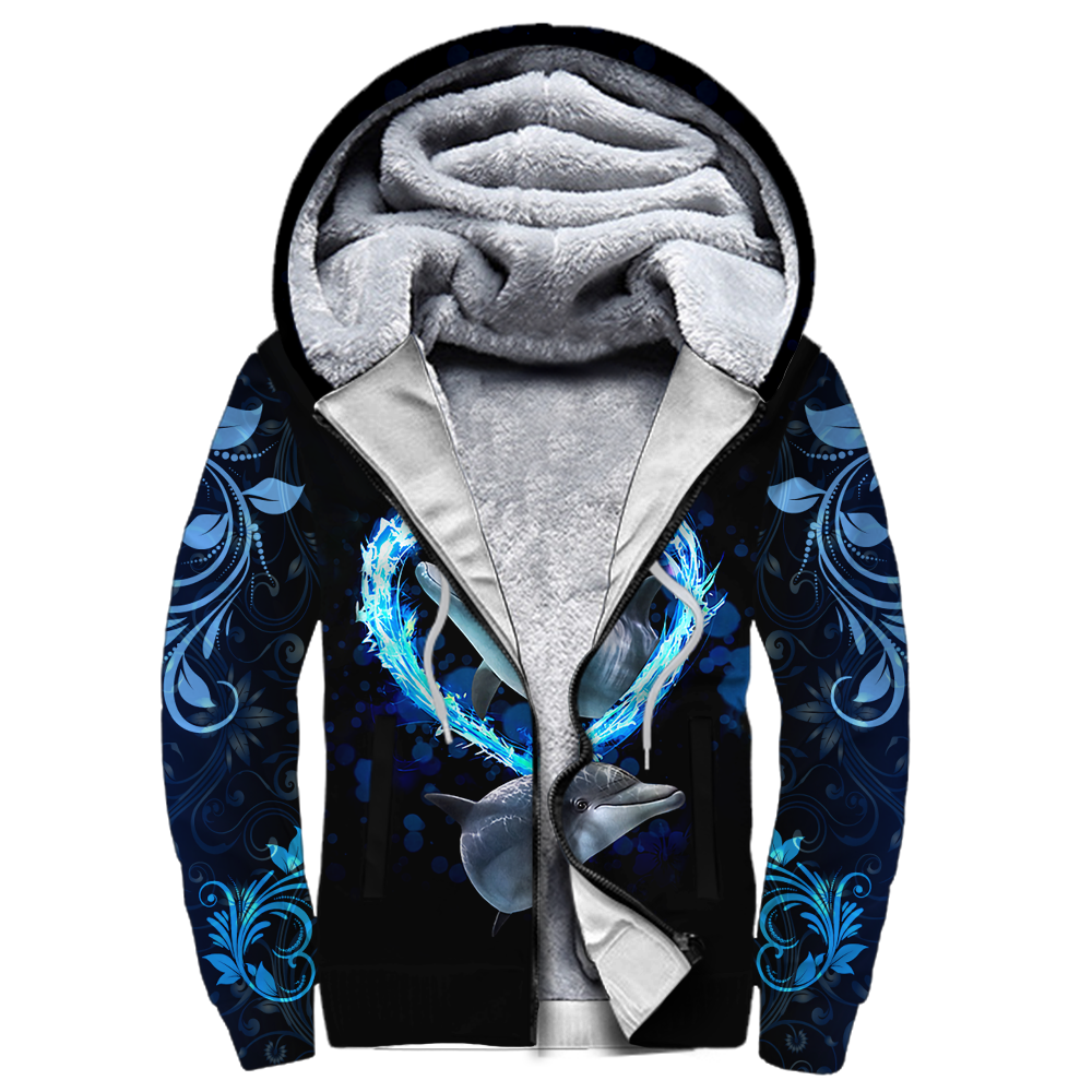 Dolphin 3d hoodie shirt for men and women HG HAC180301-Apparel-HG-Fleecezip hoodie-S-Vibe Cosy™