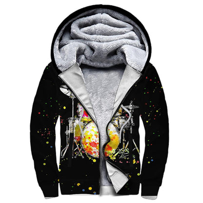 Drum music 3d hoodie shirt for men and women HG HAC23122-Apparel-HG-Fleecezip hoodie-S-Vibe Cosy™