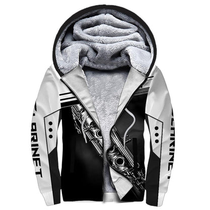 Clarinet music 3d hoodie shirt for men and women HG HAC31201-Apparel-HG-Fleecezip hoodie-S-Vibe Cosy™