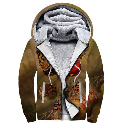 Butterfly Sweet Garden 3D Winter Clothes TR091105-Apparel-NNK-Fleece Zip-up Hoodie-S-Vibe Cosy™
