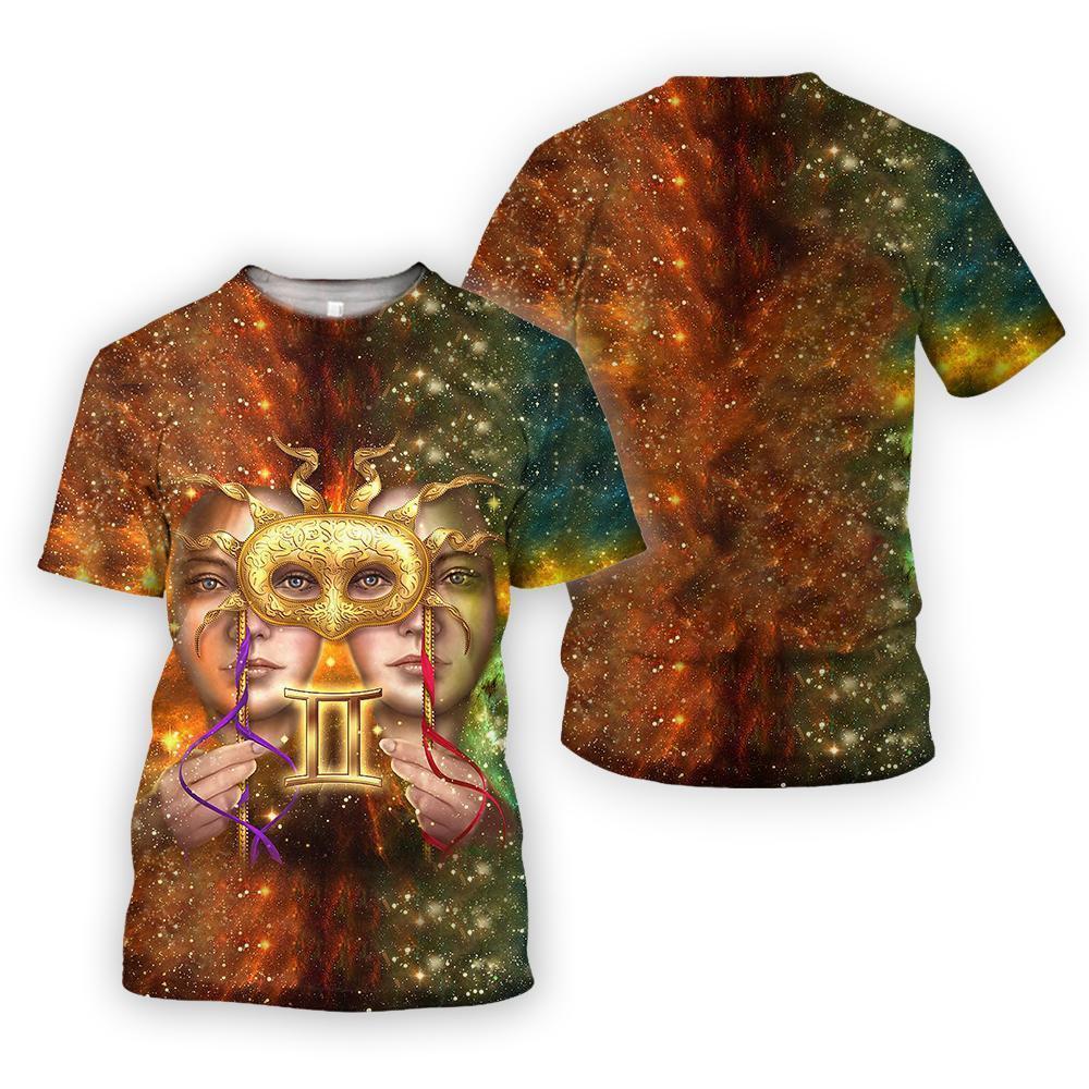 All Over Printed Gemini Hoodie-Apparel-HbArts-T-Shirt-S-Vibe Cosy™