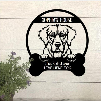 Dog Lovers Personalized Funny Metal Sign Dog House