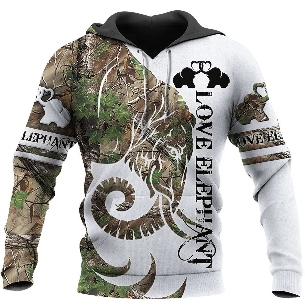 LOVE ELEPHANT 3D ALL OVER PRINTED SHIRTS PL09032003-Apparel-PL8386-Hoodie-S-Vibe Cosy™