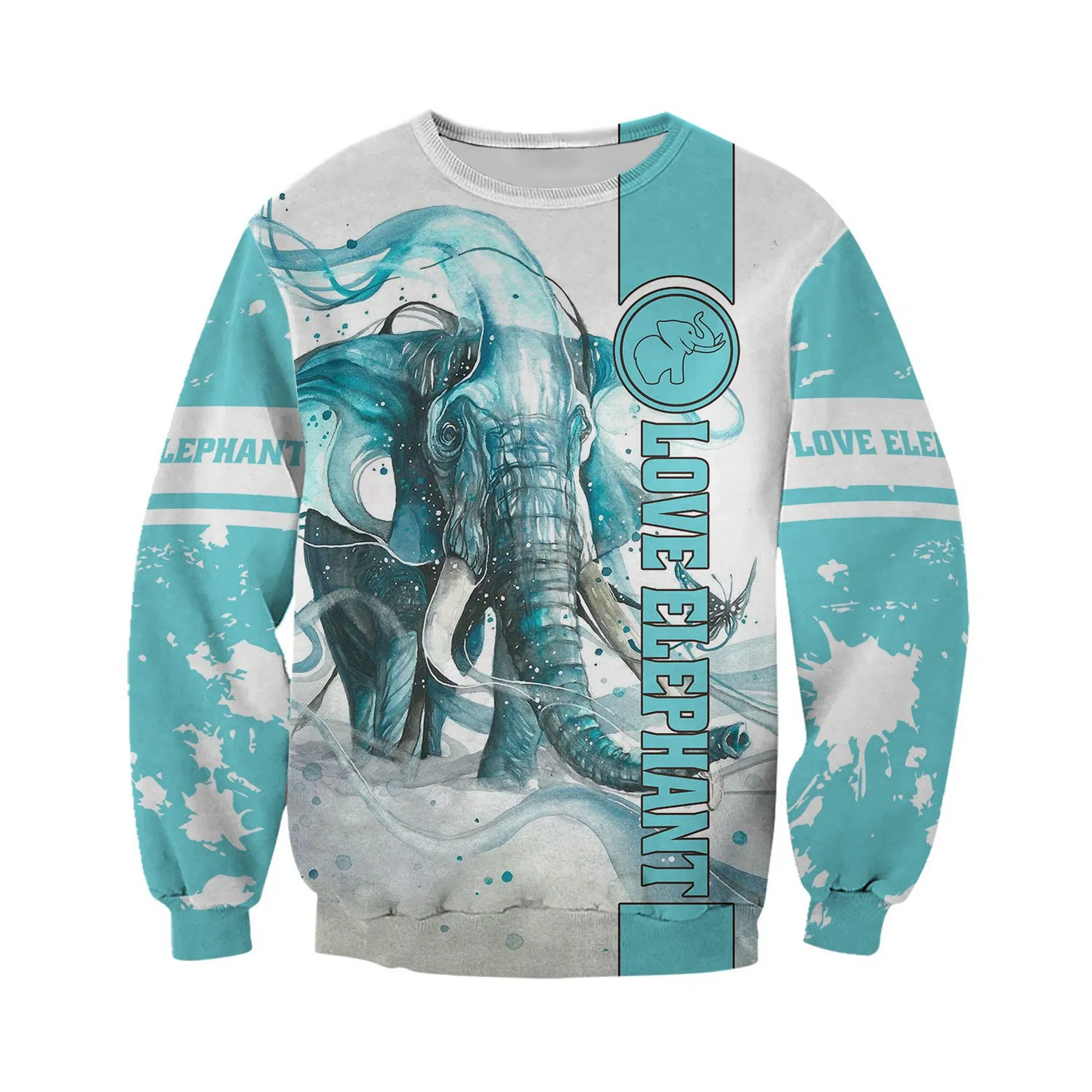 LOVE ELEPHANT 3D ALL OVER PRINTED SHIRTS PL09032004-Apparel-PL8386-Sweatshirt-S-Vibe Cosy™