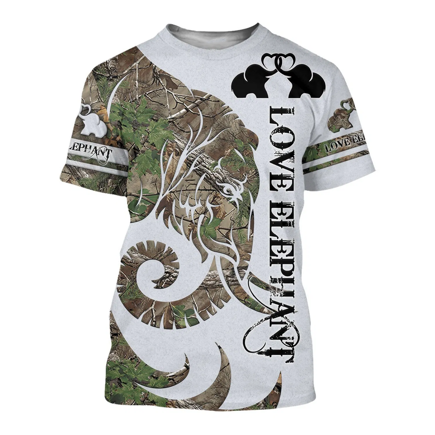 LOVE ELEPHANT 3D ALL OVER PRINTED SHIRTS PL09032003-Apparel-PL8386-T shirt-S-Vibe Cosy™