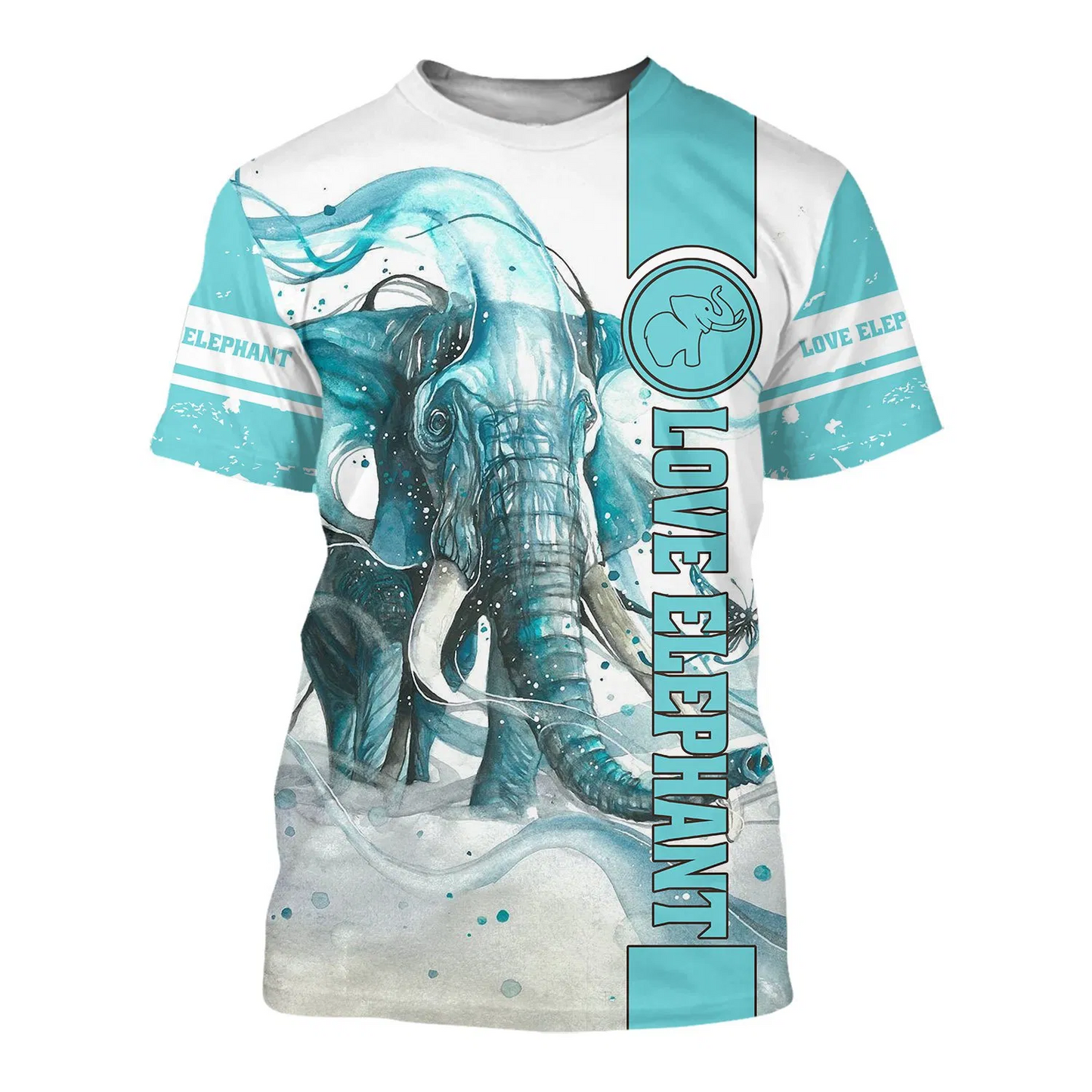 LOVE ELEPHANT 3D ALL OVER PRINTED SHIRTS PL09032004-Apparel-PL8386-T shirt-S-Vibe Cosy™