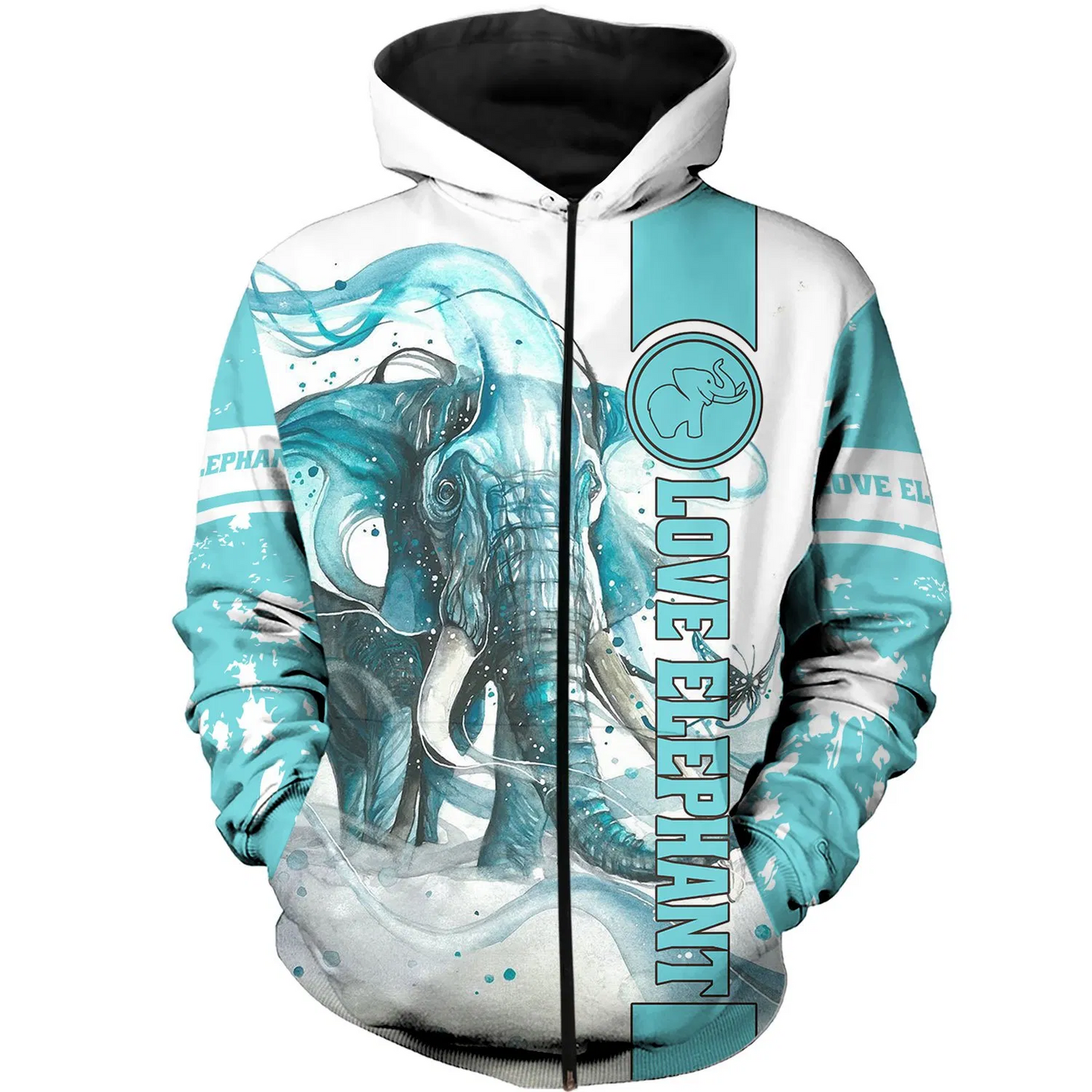 LOVE ELEPHANT 3D ALL OVER PRINTED SHIRTS PL09032004-Apparel-PL8386-zip-up hoodie-S-Vibe Cosy™