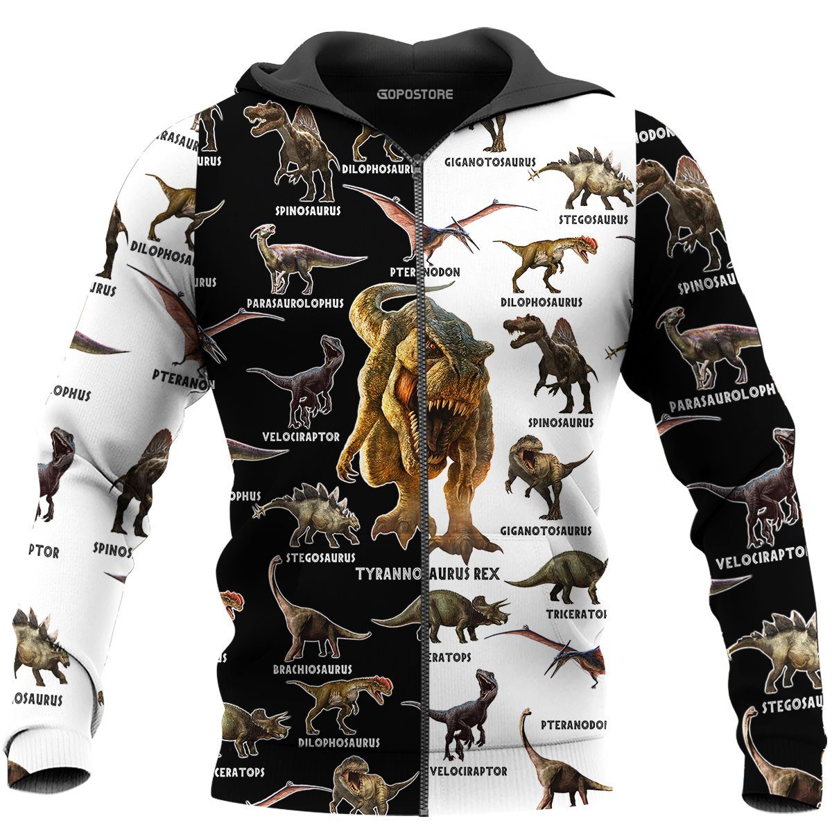 Dinosaur 3d hoodie shirt for men and women HG32107-Apparel-HG-Zip hoodie-S-Vibe Cosy™