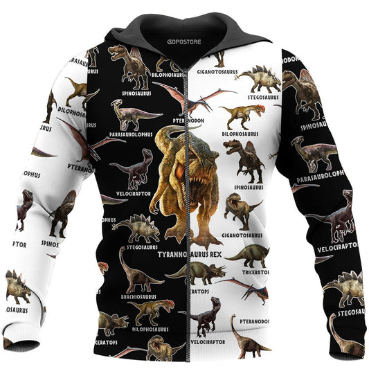 Dinosaur 3d hoodie shirt for men and women HG32107-Apparel-HG-Zip hoodie-S-Vibe Cosy™