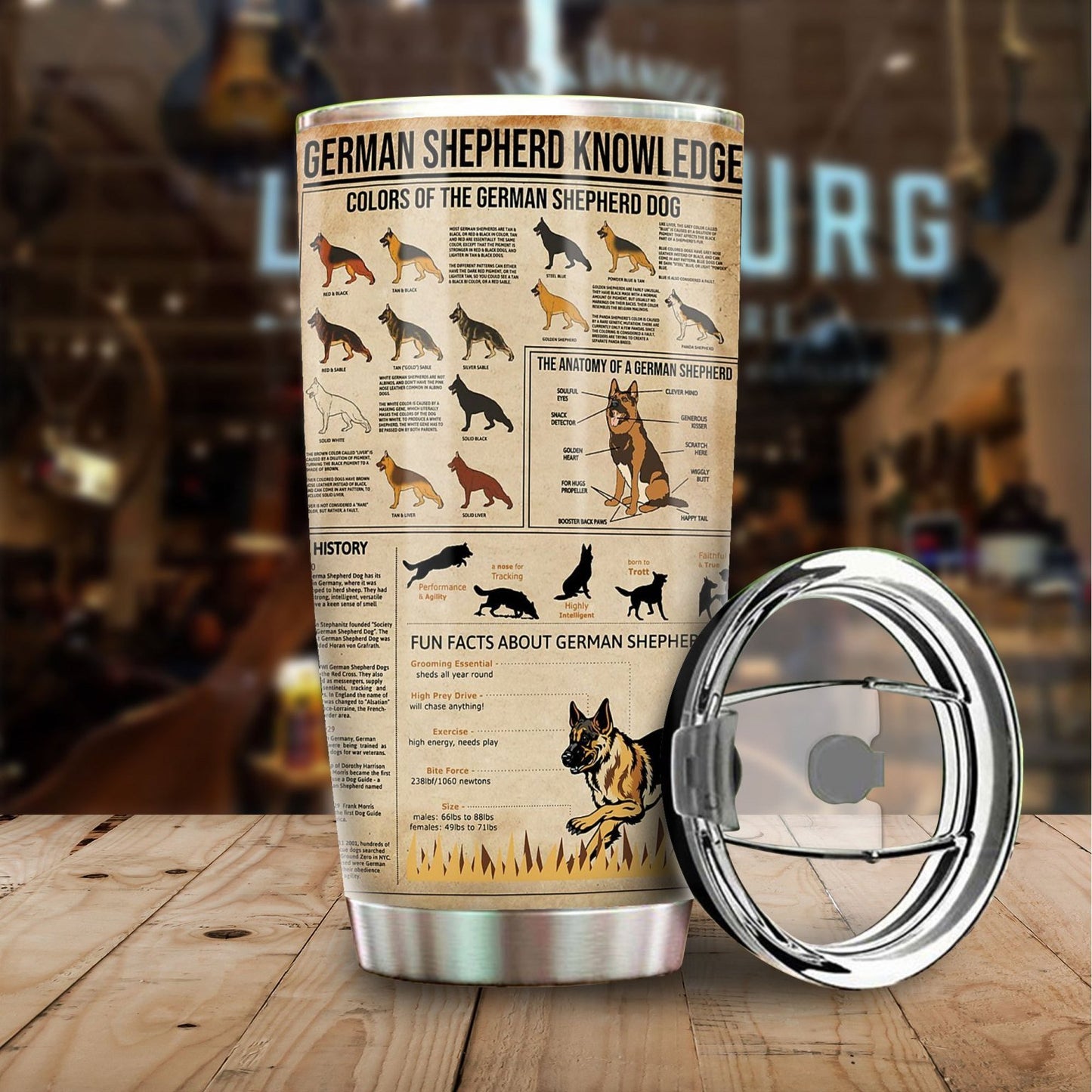 GERMAN SHEPHERD KNOWLEDGE STAINLESS STEEL TUMBLER TT190302-TT-Vibe Cosy™
