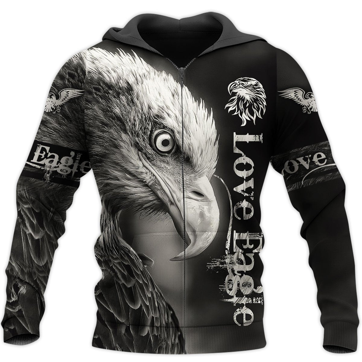 Love Eagle 3D All Over Printed Shirts For Men & Women TA160501-Apparel-TA-Zipped Hoodie-S-Vibe Cosy™