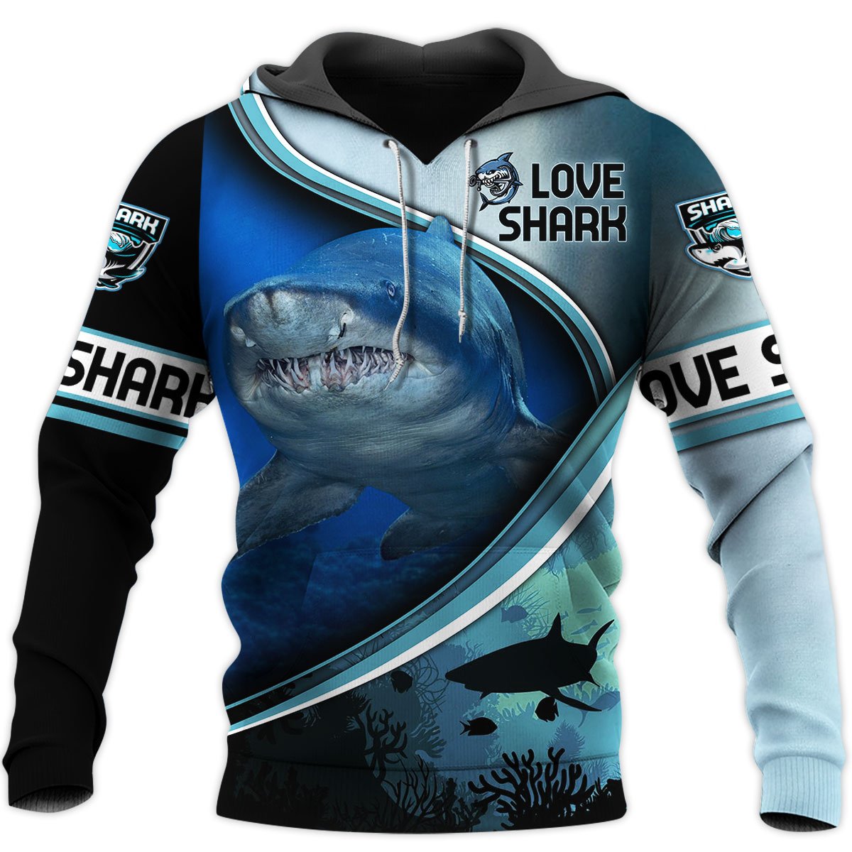 Love Shark 3D All Over Printed Shirts For Men and Women TT072052-Apparel-TT-Hoodie-S-Vibe Cosy™