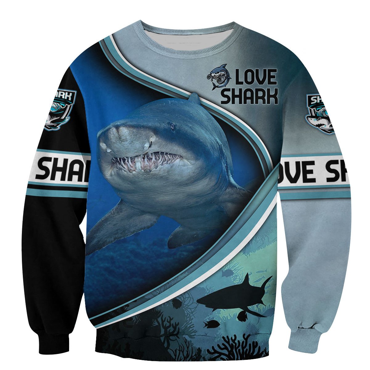 Love Shark 3D All Over Printed Shirts For Men and Women TT072052-Apparel-TT-Sweatshirt-S-Vibe Cosy™