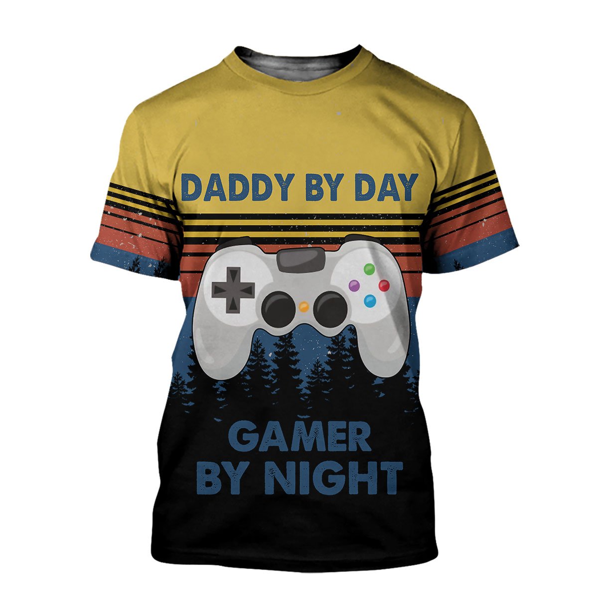 Daddy By Day Gamer By Night 3D All Over Printed Shirt TA160502-Apparel-TA-T-Shirt-S-Vibe Cosy™