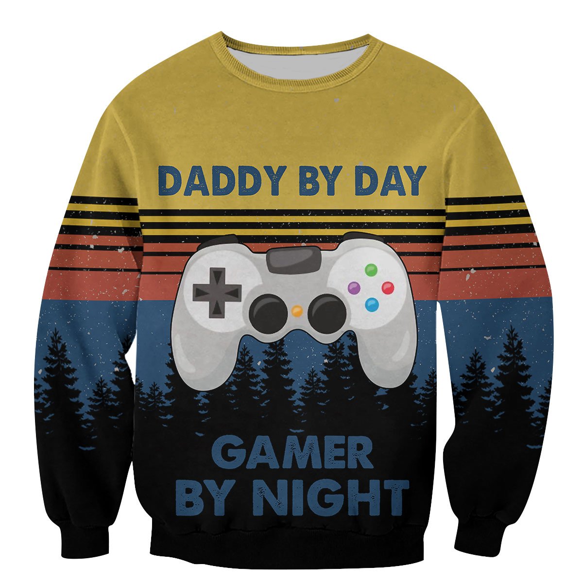 Daddy By Day Gamer By Night 3D All Over Printed Shirt TA160502-Apparel-TA-Sweatshirts-S-Vibe Cosy™