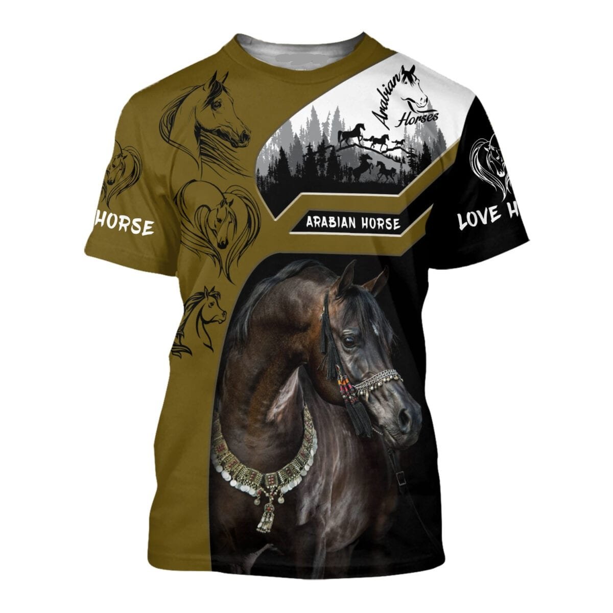 Premium Arabian Horse 3D All Over Printed Unisex Shirts