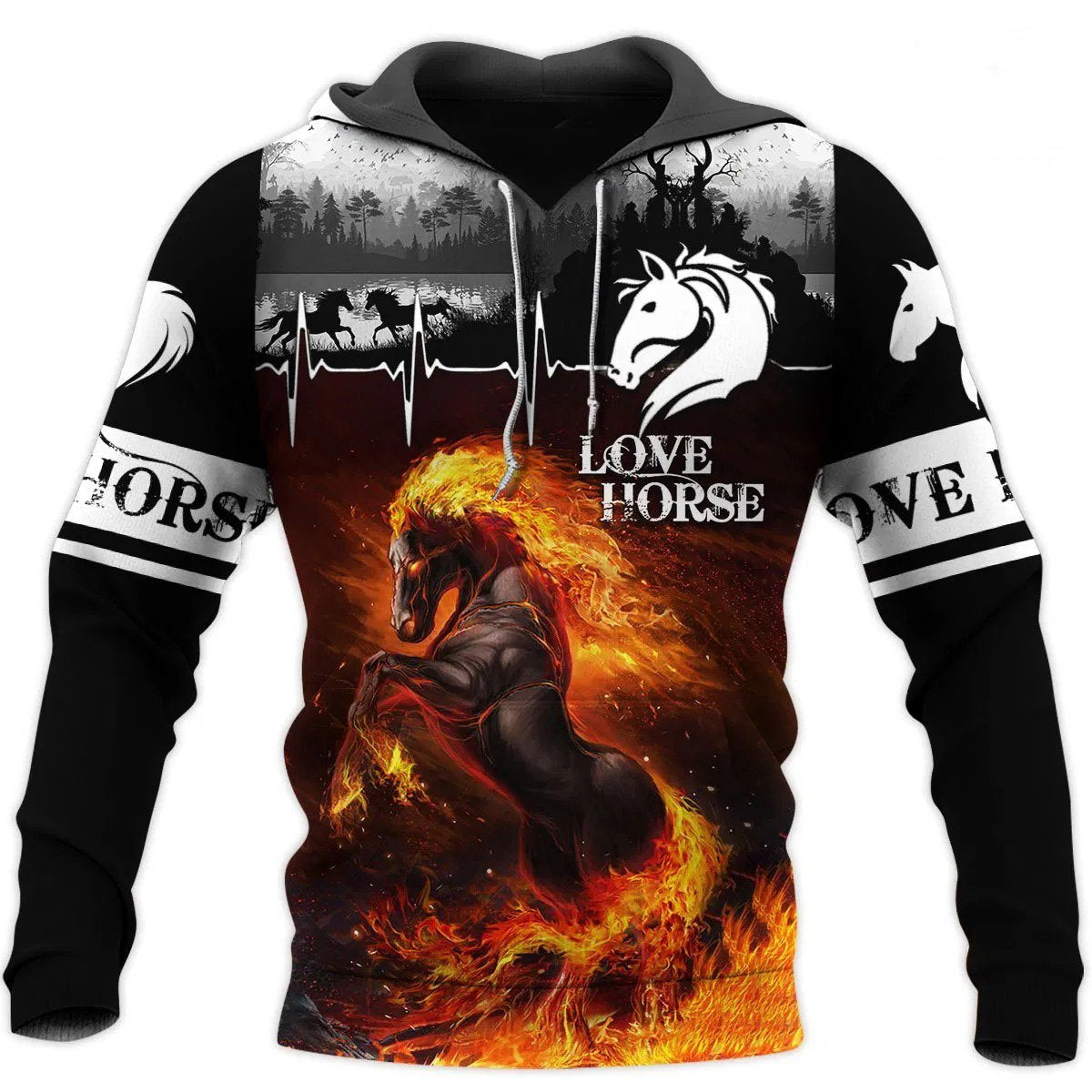 Love Horse 3D All Over Printed Shirts TA041301-Apparel-TA-Hoodie-S-Vibe Cosy™