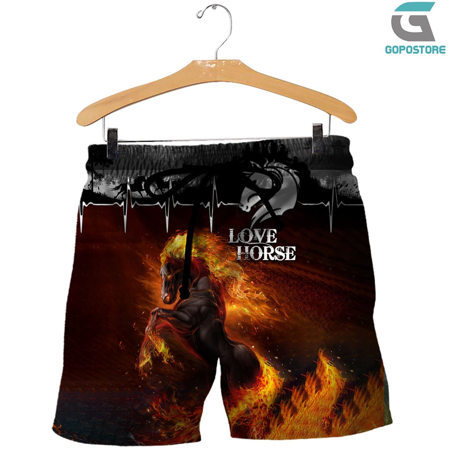 Love Horse 3D All Over Printed Shirts TA041301-Apparel-TA-Shorts-S-Vibe Cosy™