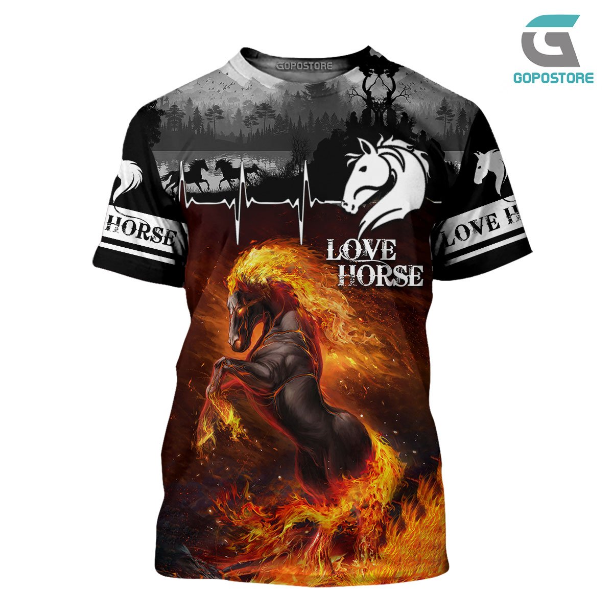 Love Horse 3D All Over Printed Shirts TA041301-Apparel-TA-T-Shirt-S-Vibe Cosy™