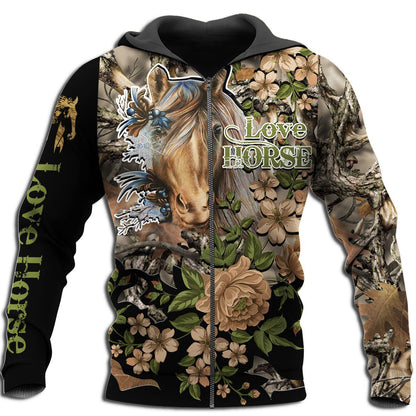 Love Horse 3D All over print for Men and Women shirt HR20-Apparel-NNK-Zipped Hoodie-S-Vibe Cosy™
