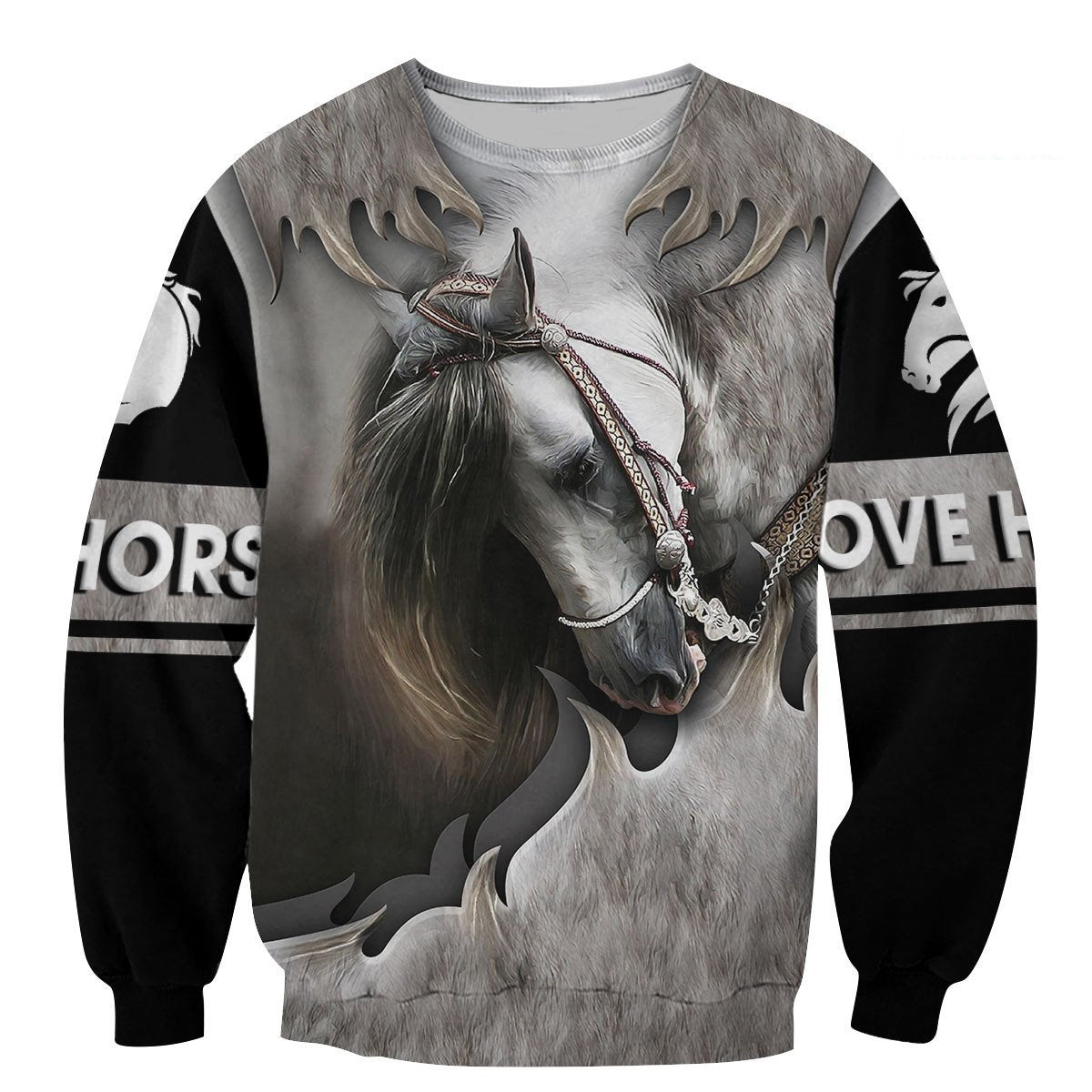 Love Horse 3D All Over Printed Shirts For Men and Women TT130418-Apparel-TT-Sweatshirts-S-Vibe Cosy™
