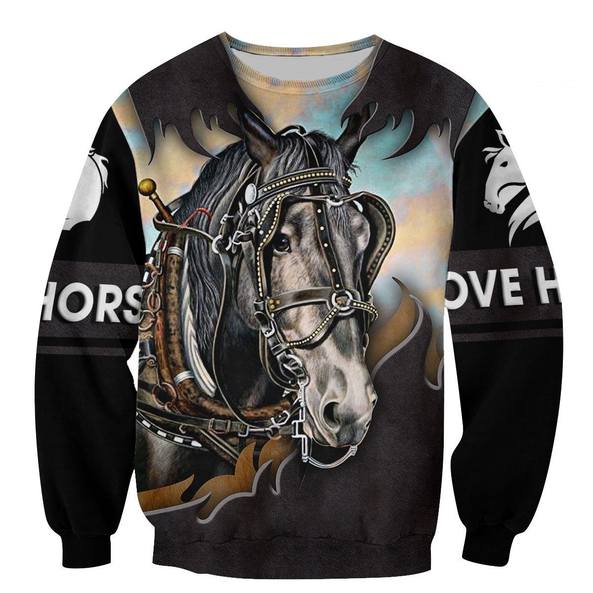 Love Horse 3D All Over Printed Shirts For Men and Women TT130419-Apparel-TT-Sweatshirts-S-Vibe Cosy™