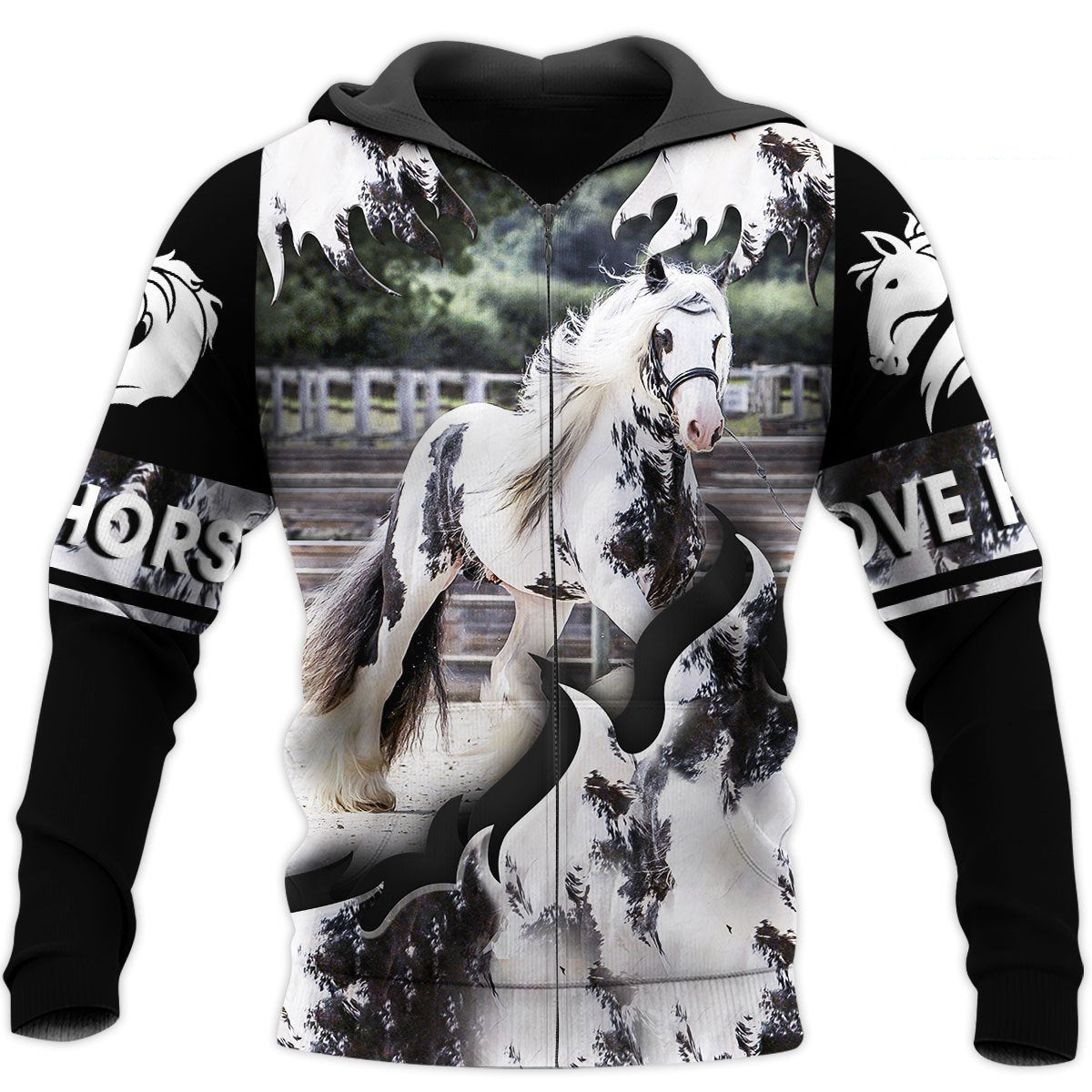 Love Horse 3D All Over Printed Shirts For Men and Women TT130413-Apparel-TT-Zipped Hoodie-S-Vibe Cosy™
