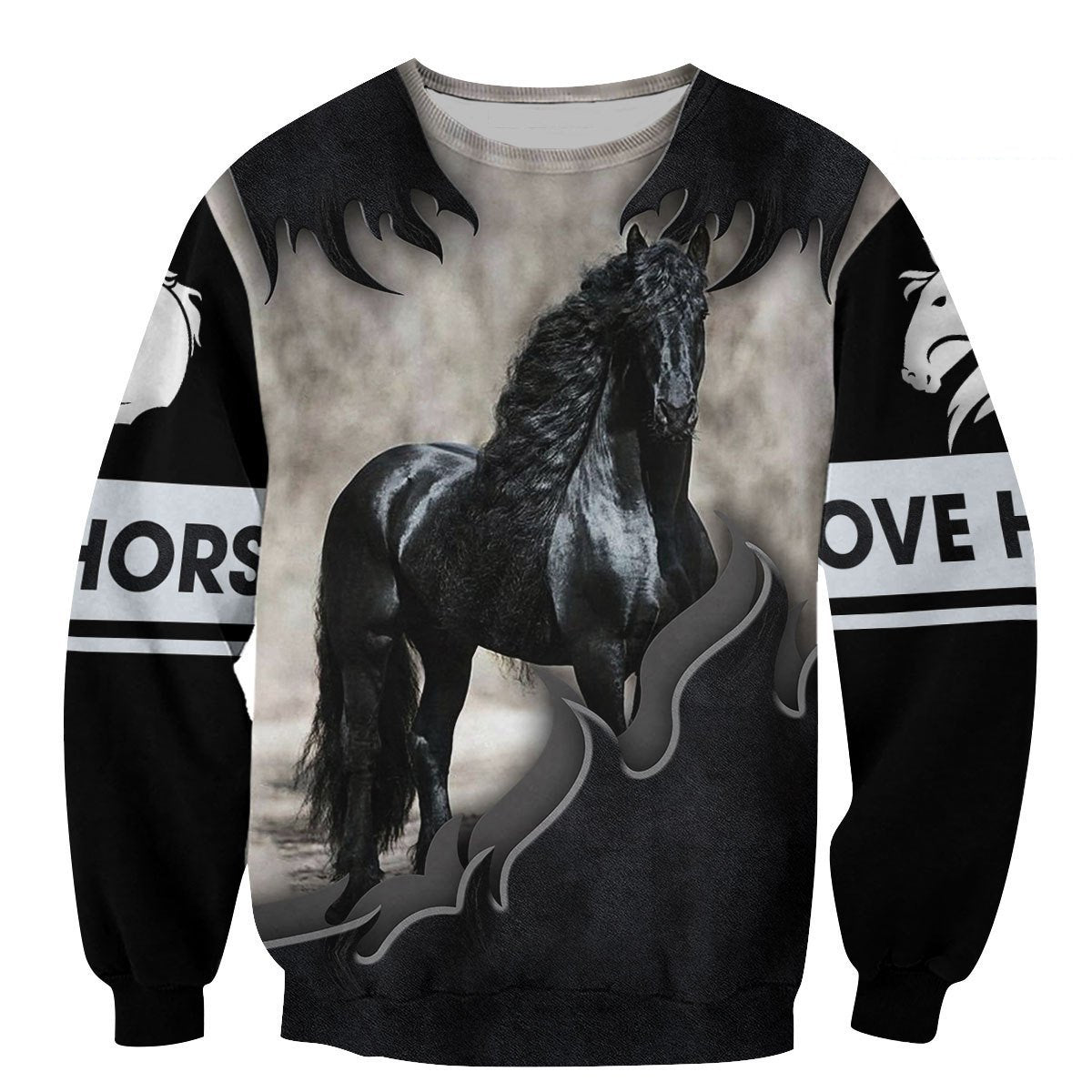 Love Horse 3D All Over Printed Shirts For Men and Women TT130416-Apparel-TT-Sweatshirts-S-Vibe Cosy™