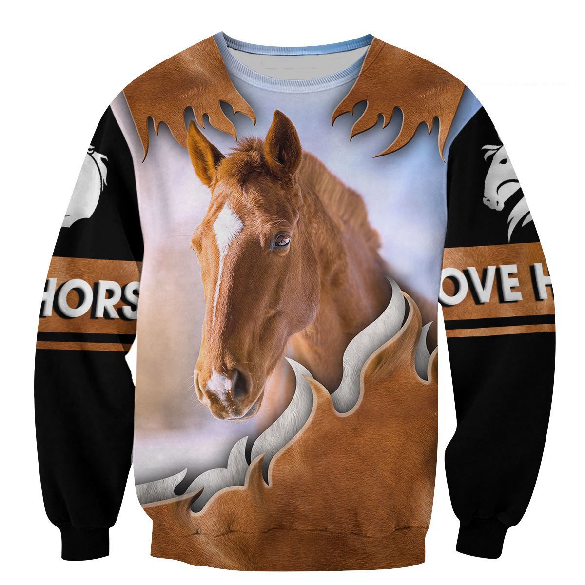 Love Horse 3D All Over Printed Shirts For Men and Women TT130415-Apparel-TT-Sweatshirts-S-Vibe Cosy™