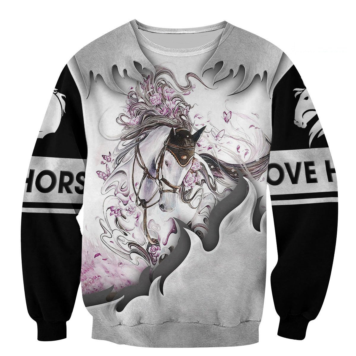 Love Horse 3D All Over Printed Shirts For Men and Women TT130412-Apparel-TT-Sweatshirts-S-Vibe Cosy™
