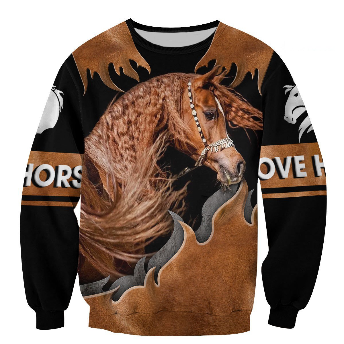 Love Horse 3D All Over Printed Shirts For Men and Women TT130411-Apparel-TT-Sweatshirts-S-Vibe Cosy™