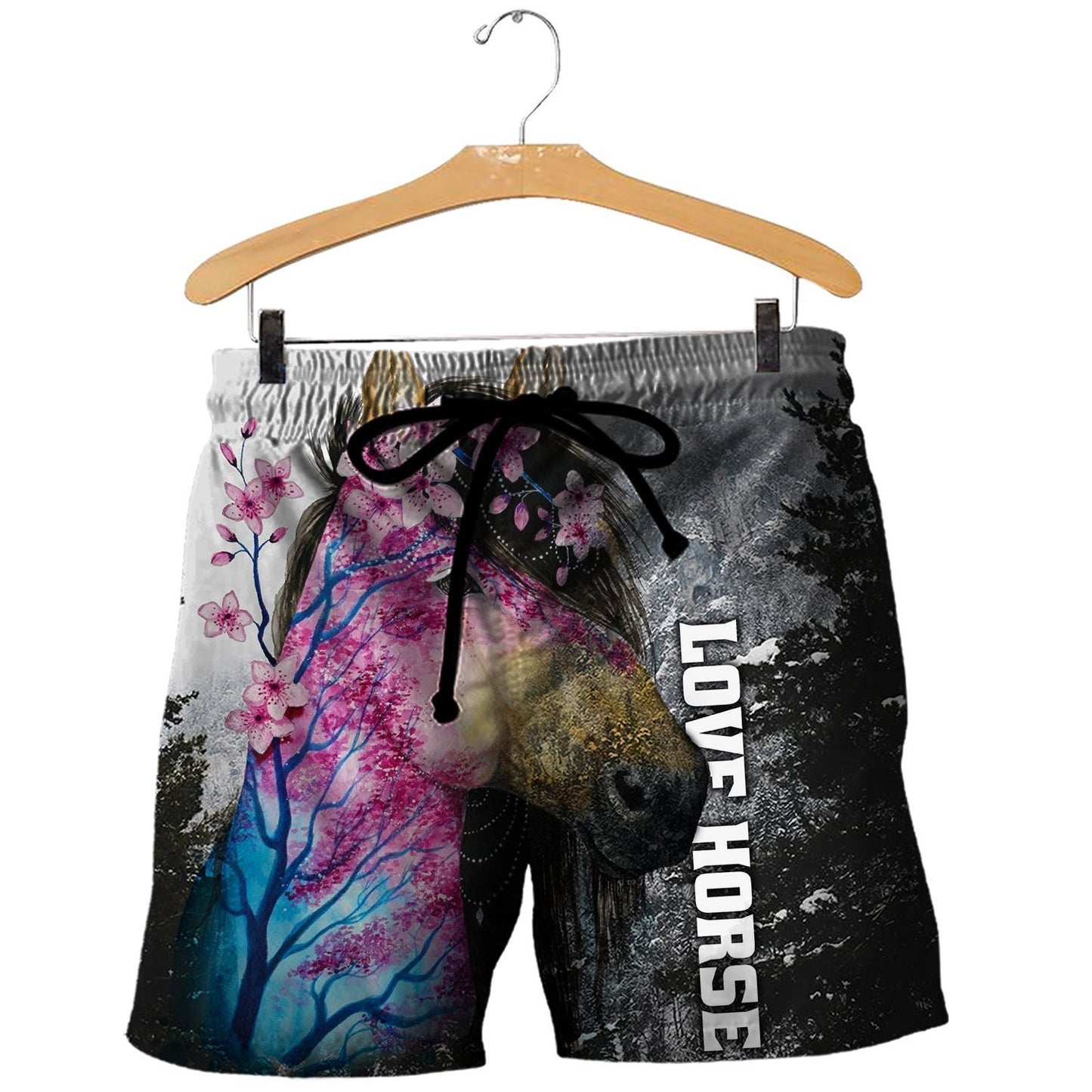 Love Horse 3D All over print for Men and Women shirt HR25-Apparel-NNK-Shorts-S-Vibe Cosy™