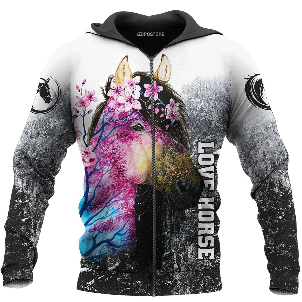 Love Horse 3D All over print for Men and Women shirt HR25-Apparel-NNK-Zipped Hoodie-S-Vibe Cosy™