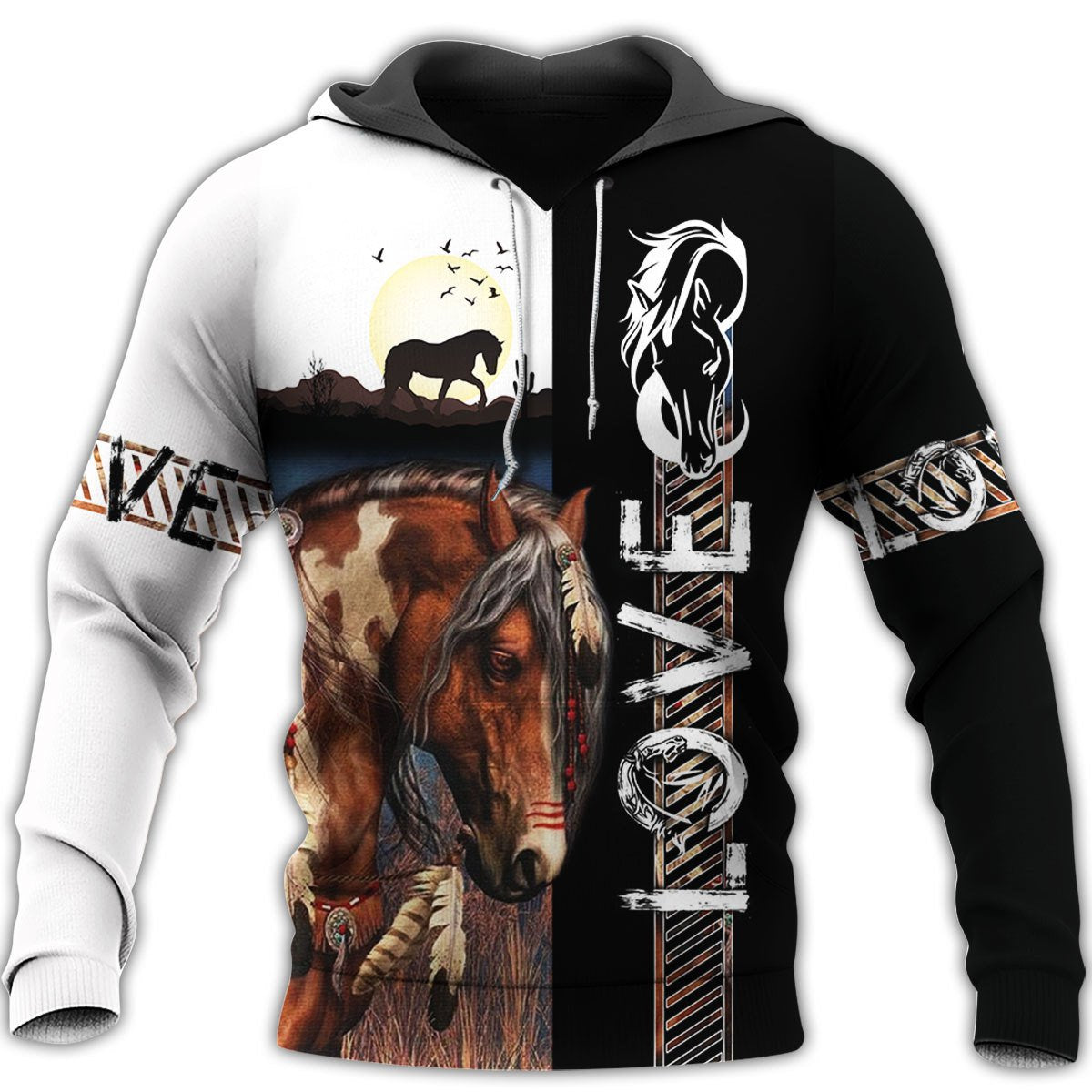 Love Horse 3D All over print for Men and Women shirt HR21-Apparel-NNK-Hoodie-S-Vibe Cosy™