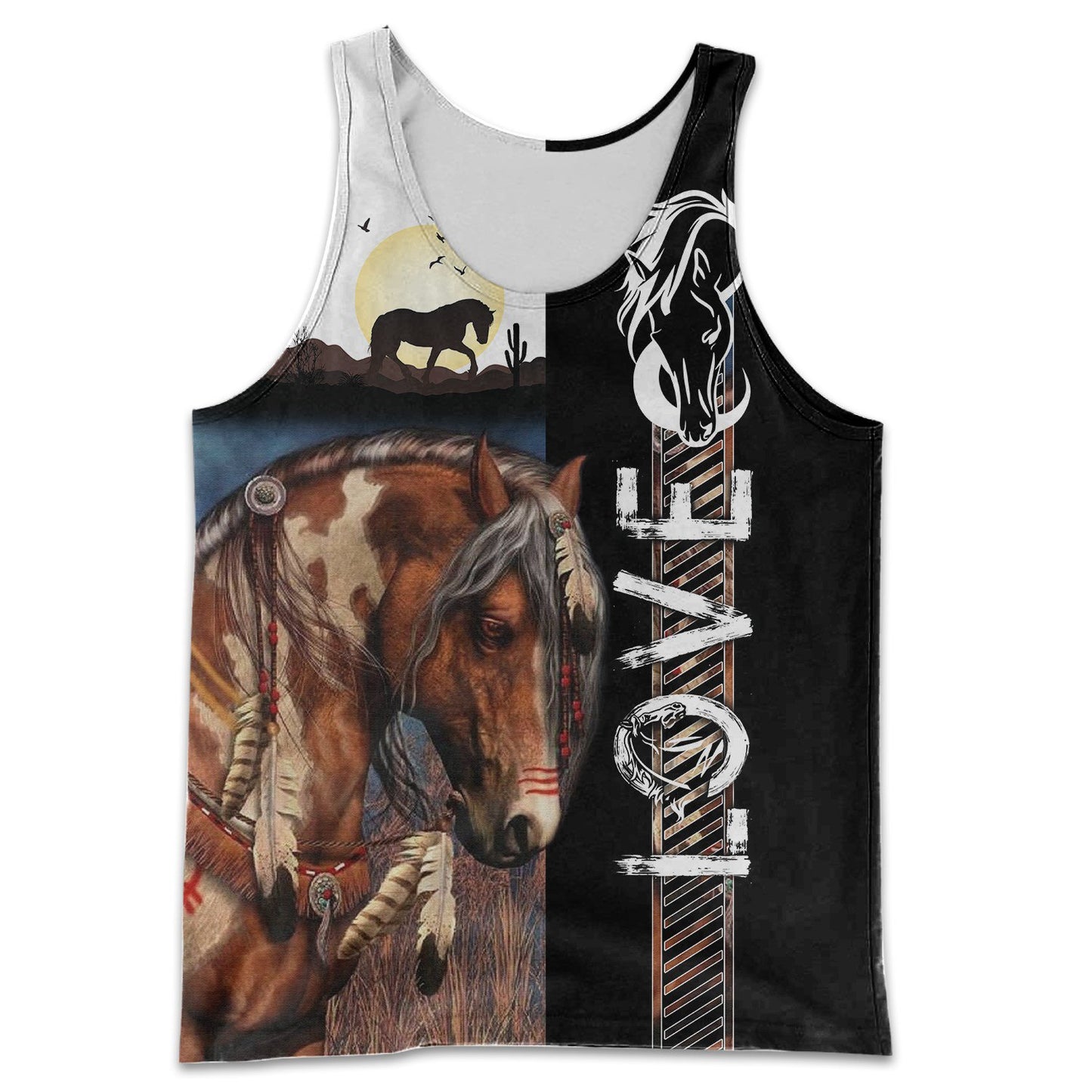 Love Horse 3D All over print for Men and Women shirt HR21-Apparel-NNK-Tank Top-S-Vibe Cosy™