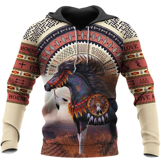 Love Horse 3D All over print for Men and Women shirt HR22-Apparel-NNK-Hoodie-S-Vibe Cosy™