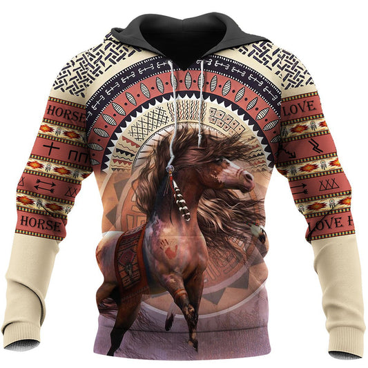 Native American Horse 3D All Over Printed Shirts HR17-NNK-hoodie-s-Vibe Cosy™