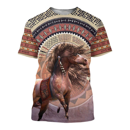 Native American Horse 3D All Over Printed Shirts HR17-NNK-hoodie-s-Vibe Cosy™