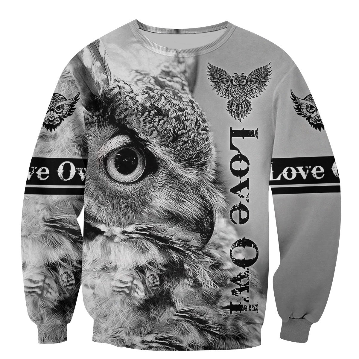 Love Owl 3D All Over Printed Shirts For Men & Women TA190501-Apparel-TA-Sweatshirts-S-Vibe Cosy™