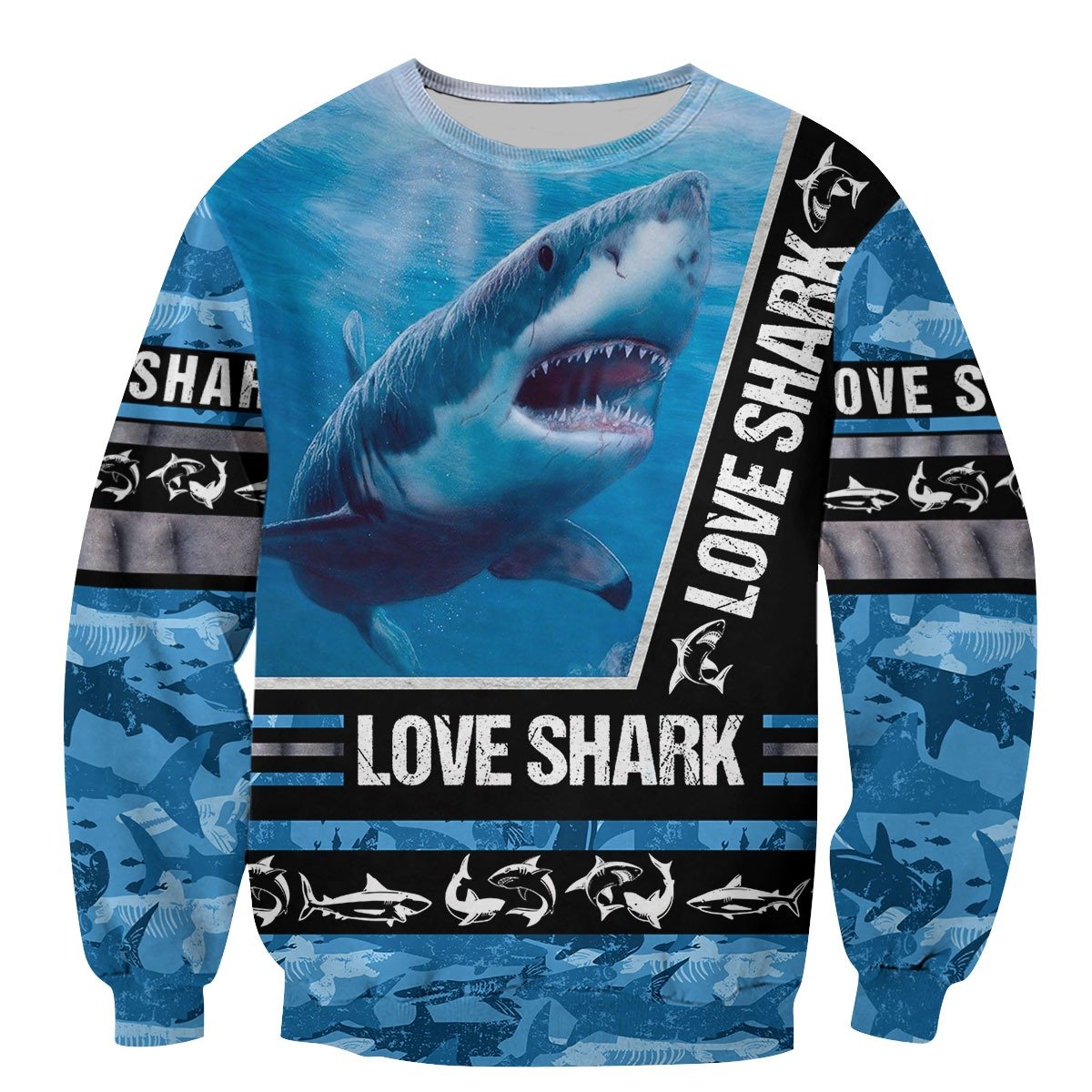 Love Shark 3D All Over Printed Shirts For Men and Women-Apparel-TT-Sweatshirt-S-Vibe Cosy™