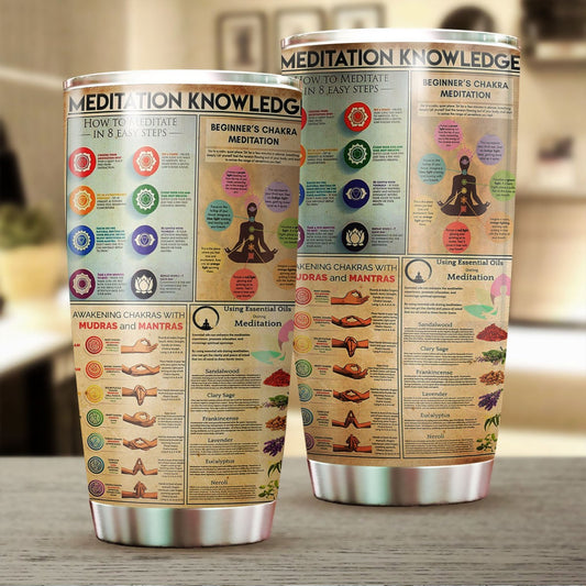 MEDITATION KNOWLEDGE STAINLESS STEEL TUMBLER TT190304-TT-Vibe Cosy™