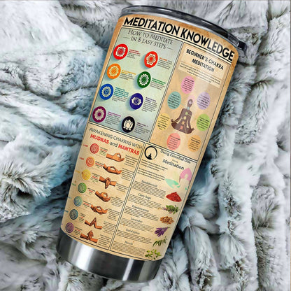 MEDITATION KNOWLEDGE STAINLESS STEEL TUMBLER TT190304-TT-Vibe Cosy™