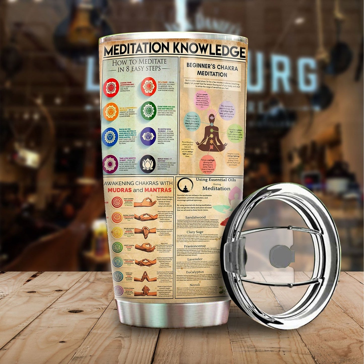 MEDITATION KNOWLEDGE STAINLESS STEEL TUMBLER TT190304-TT-Vibe Cosy™