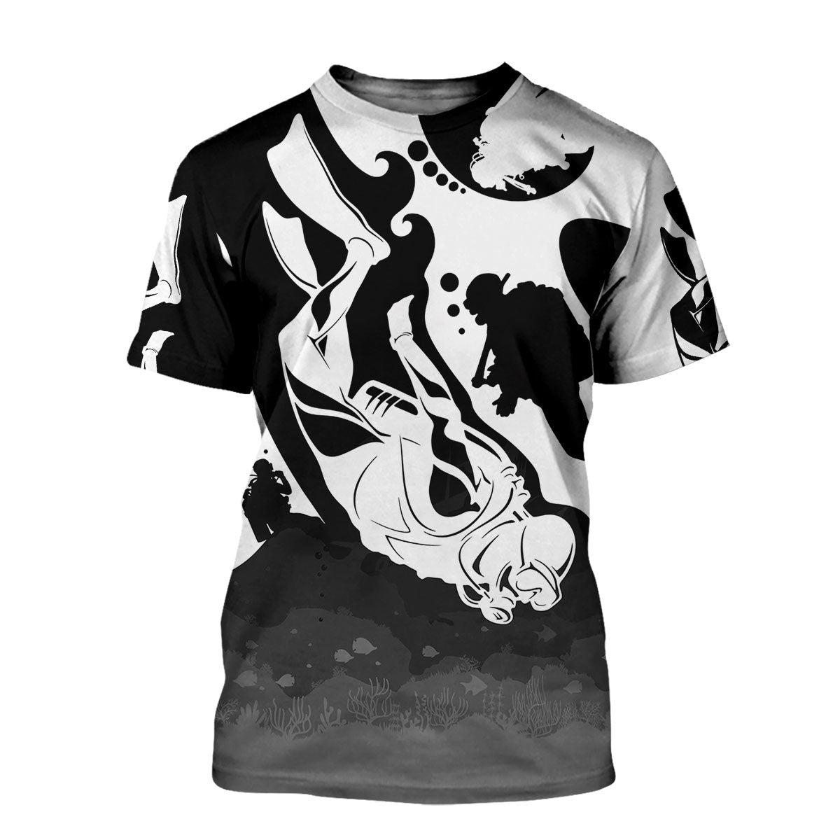 SCUBA DIVING 3D ALL OVER PRINTED SHIRTS-ALL OVER PRINT HOODIES-HP Arts-T-Shirt-S-Vibe Cosy™