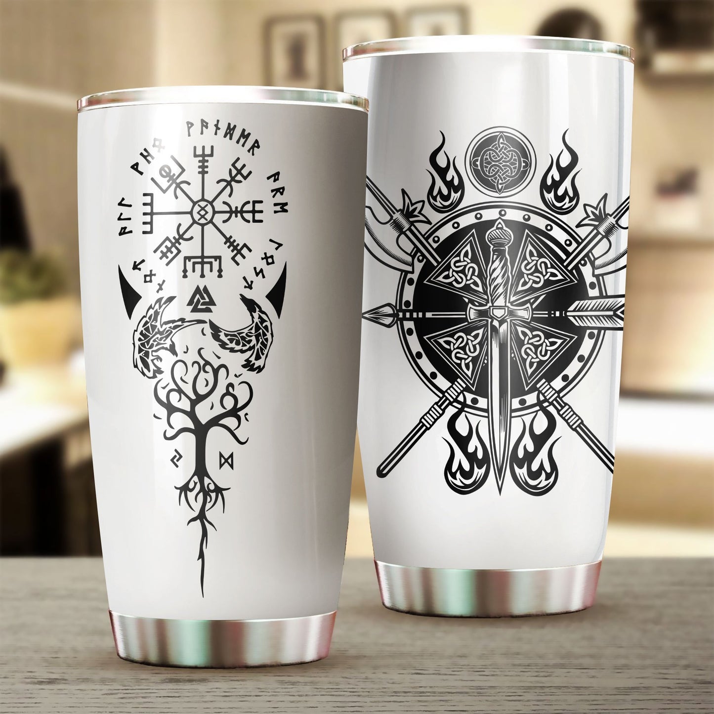 BEAUTIFUL VIKING STAINLESS STEEL TUMBLER-HP Arts-Vibe Cosy™