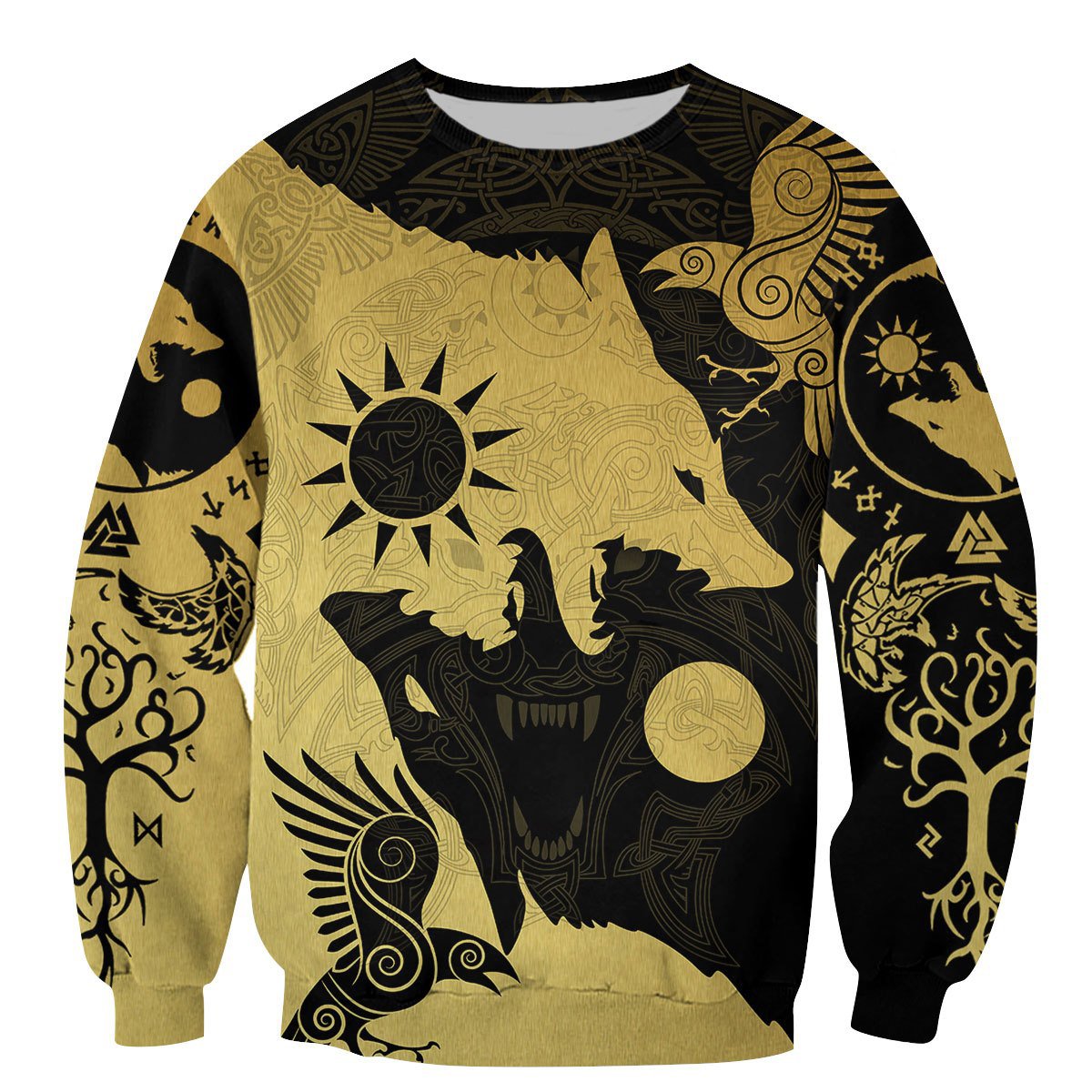 Skoll and Hati 3D All Over Printes Verison 2.0-Apparel-HP Arts-Sweatshirt-S-Vibe Cosy™